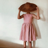 Lányruha 2022 nyári új, hasított hátú, mély V-nyakú, ujjatlan pamut és vászon ruhák TZ08