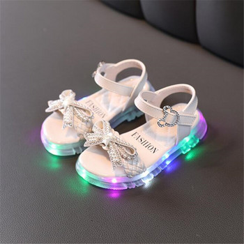 Light Up Κοριτσίστικα Σανδάλια Baby Summer Bow Παιδικά Παπούτσια Παιδικά Παπούτσια Φωτεινό με μαλακό κάτω μέρος