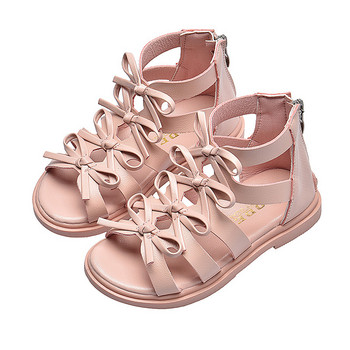 Летни сандали за момичета Цветя Папийонка Сладки меки ежедневни плажни обувки Деца Детски сандали на принцеса Модни гладиаторски обувки