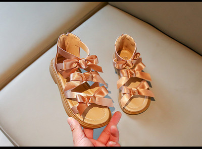 Vasaros mergaičių sandalai Gėlės Peteliškės Saldūs Minkšti laisvalaikio paplūdimio batai Vaikams Princesės Sandalai Madingi Gladiatoriaus batai