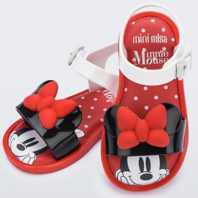 2021 Нови детски обувки Mini Melissa Mickey Mouse Minnie Bow Jelly Sandals Сладки сандали за момичета и момчета Плажни обувки Melissa