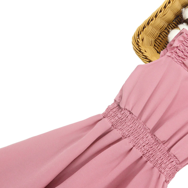 Ruha Lányoknak Egyszínű Ruha Lányoknak Alkalmi stílusú Gyerekruhák Nyári Lányruházat 6 8 10 12 14