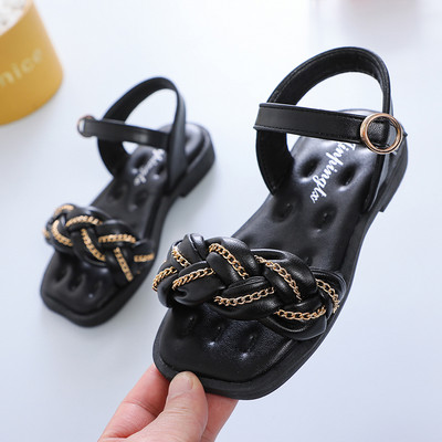 Mergaičių basutės, pynimo princesės, 2022 m. vasaros naujo stiliaus Gladiatoriniai sandalai vaikams, dideliems mergaitėms su dirželiu prie kulkšnies Roma