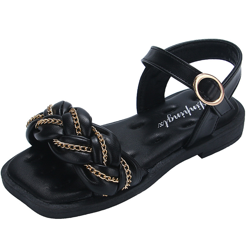 Mergaičių basutės, pynimo princesės, 2022 m. vasaros naujo stiliaus Gladiatoriniai sandalai vaikams, dideliems mergaitėms su dirželiu prie kulkšnies Roma