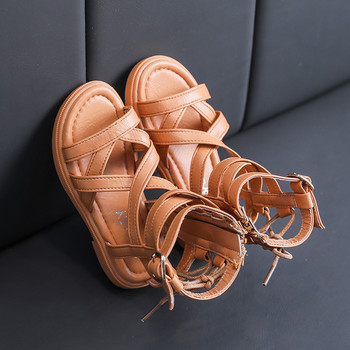 2021 Нови детски римски сандали Плоски плажни сандали за момичета Детски момичета Обувки за принцеса Едноцветни обувки за дъжд SMG118