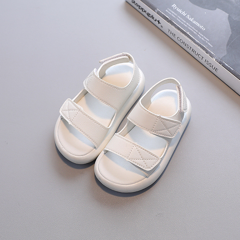 Vasaros vaikiški basutės mielos grynos spalvos kūdikių paplūdimio batai Gražūs geltoni atviri mergaičių sandalai, kvėpuojantys basomis kojomis berniukų basutės