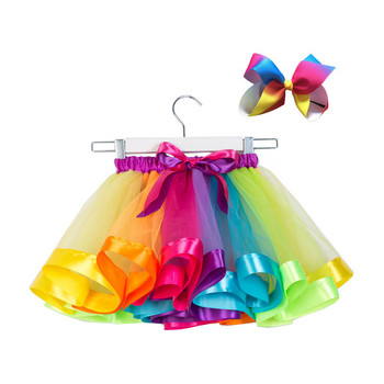 2022 Нова пола Туту Дрехи за момиченца 12M-8Yrs Цветни мини петтискирти Girls Party Dance Rainbow Tulle Polits Детско облекло