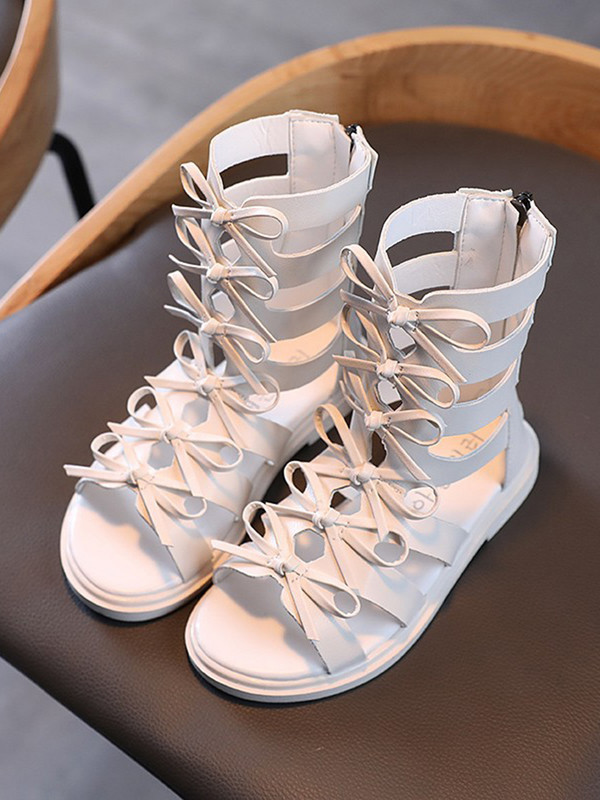 Princesės suknelės sandalai mergaitėms, vaikiški batai Gladiator Sandalai vaikams 2022 m. madinga vasaros lankas paplūdimio batai 3 5 6 7 8 9 10 11 12 metai