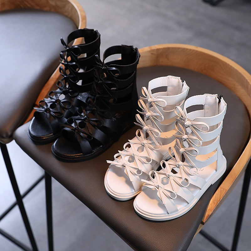 Princesės suknelės sandalai mergaitėms, vaikiški batai Gladiator Sandalai vaikams 2022 m. madinga vasaros lankas paplūdimio batai 3 5 6 7 8 9 10 11 12 metai