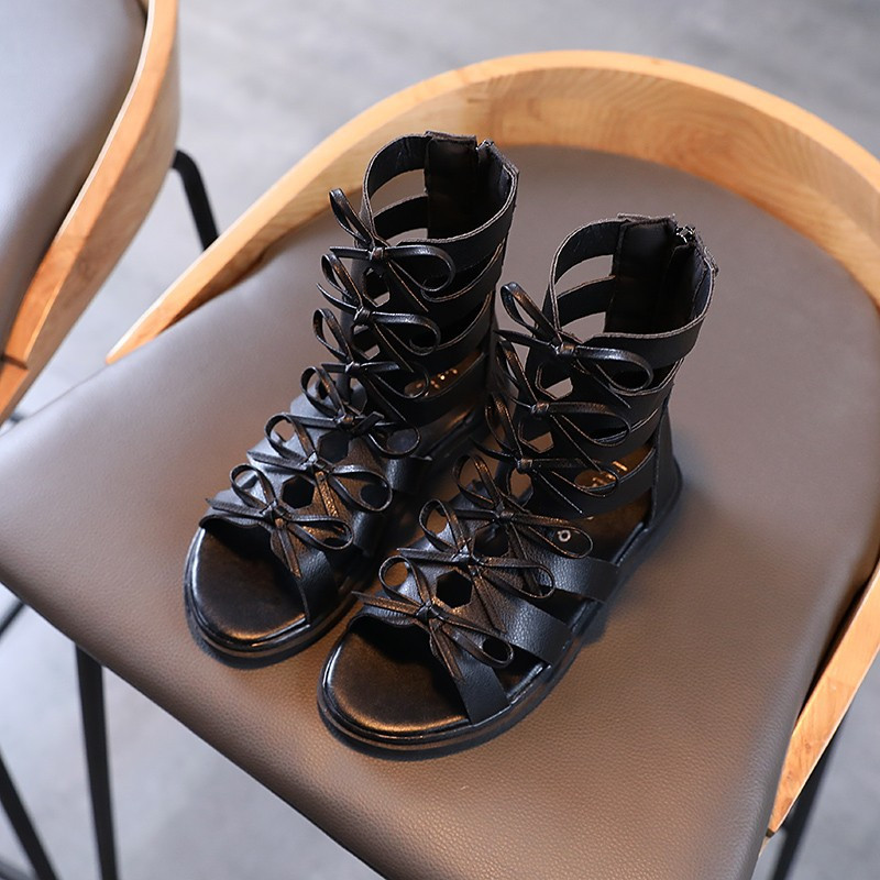 Princesės suknelės sandalai mergaitėms, vaikiški batai Gladiator Sandalai vaikams 2022 m. madinga vasaros lankas paplūdimio batai 3 5 6 7 8 9 10 11 12 metai