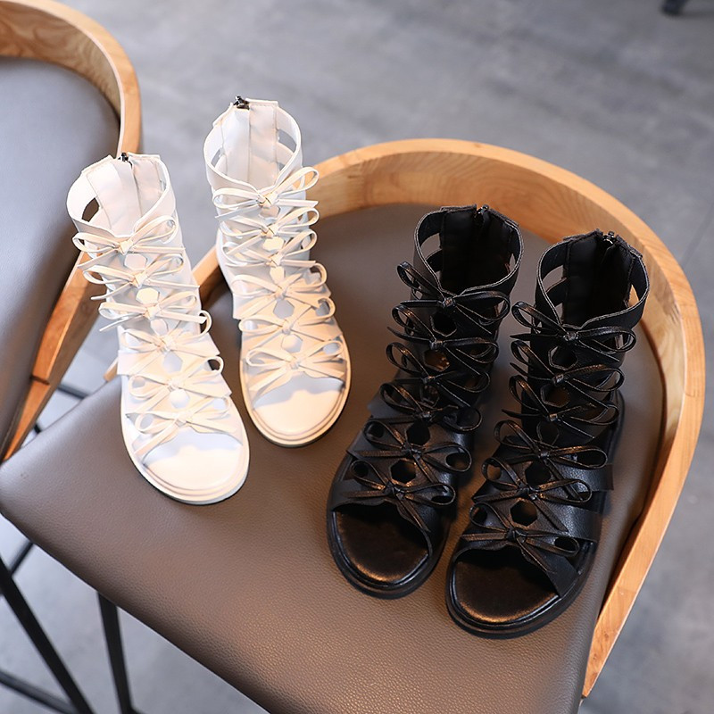 Princesės suknelės sandalai mergaitėms, vaikiški batai Gladiator Sandalai vaikams 2022 m. madinga vasaros lankas paplūdimio batai 3 5 6 7 8 9 10 11 12 metai