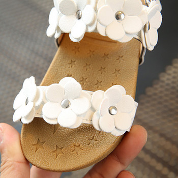 2022 Νέα καλοκαιρινά παιδικά σανδάλια για κορίτσια Μαλακά δερμάτινα λουλούδια Princess girl shoes Παιδικά σανδάλια παραλίας Βρεφικά παπούτσια για νήπια CSH369