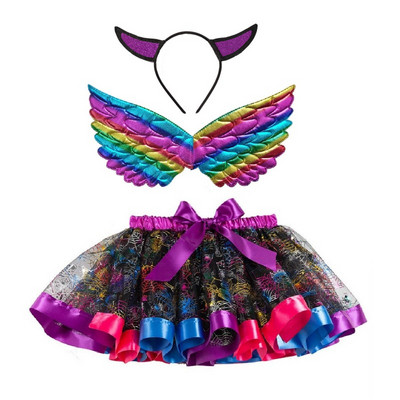 Merginos ir moterys Tutu Sijonai Wings Mergaičių kostiumas Helovino gimtadienio princesės suknelė Angelas Šviečiantys sparnai TuTu Sijonas Vakarėlis