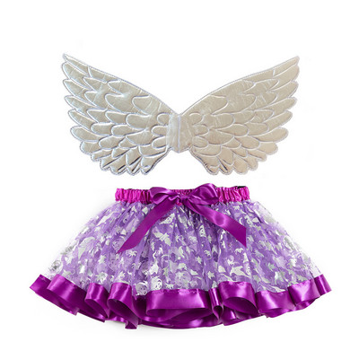 Merginos ir moterys Tutu Sijonai Wings Mergaičių kostiumas Helovino gimtadienio princesės suknelė Angelas Šviečiantys sparnai TuTu Sijonas Vakarėlis