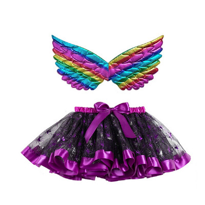 Merginos ir moterys Tutu Sijonai Wings Mergaičių kostiumas Helovino gimtadienio princesės suknelė Angelas Šviečiantys sparnai TuTu Sijonas Vakarėlis