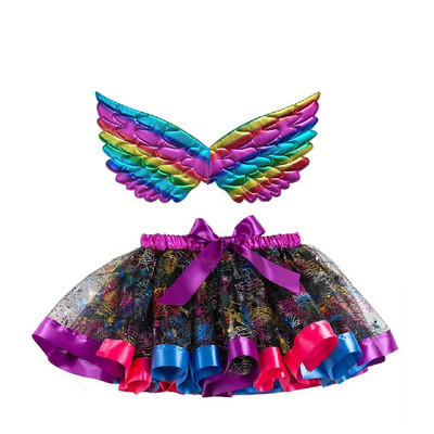 Merginos ir moterys Tutu Sijonai Wings Mergaičių kostiumas Helovino gimtadienio princesės suknelė Angelas Šviečiantys sparnai TuTu Sijonas Vakarėlis