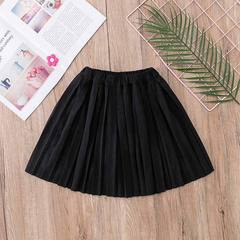 Gyerek lányok fekete bőr szoknyák 2022 Újdonságok Gyermekek Lezser téli rakott szoknyák Tizenéves lányok rövid szoknyái 4-15 éves korig