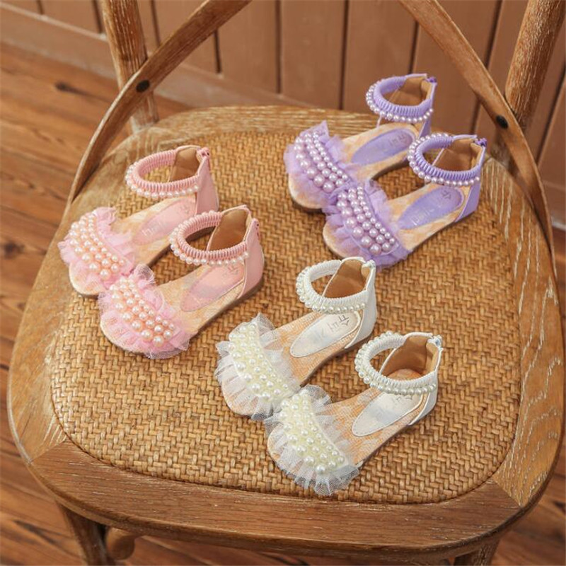 Baltos basutės mergaitėms Elegantiškos vakarėlio mergaičių romantinės basutės Princesės vaikiškos prabangios prekės ženklo sandalai