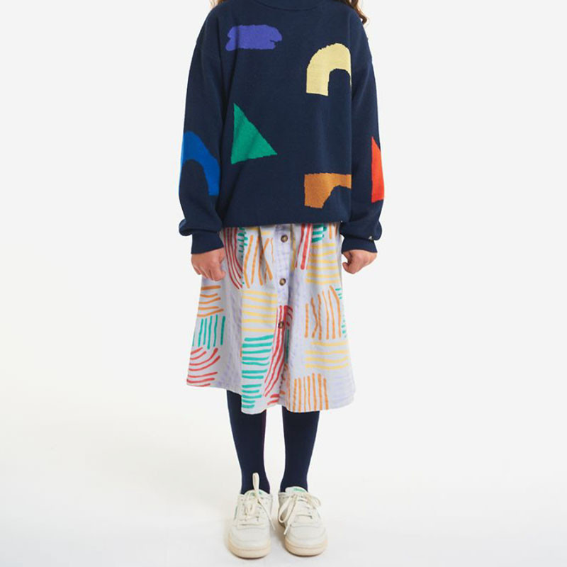 EnkeliBB Vaikų mergaičių rudens sijonas Animacinių filmų Mėnulio raštas BC Baby Girl Drabužiai Apačios Aukštu Liemeniu Jaukūs dizainerio sijonai mažyliams