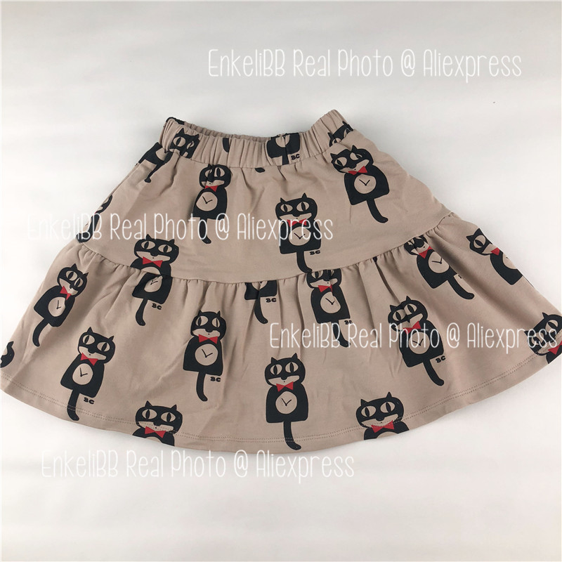 EnkeliBB Vaikų mergaičių rudens sijonas Animacinių filmų Mėnulio raštas BC Baby Girl Drabužiai Apačios Aukštu Liemeniu Jaukūs dizainerio sijonai mažyliams