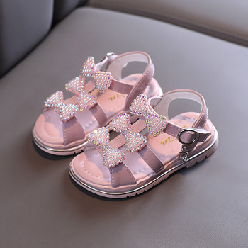 Обувки за момичета Сандали 2022 Нови летни детски принцеси Момичета Бебешки деца Меко дъно Нехлъзгащо се модно обувки с панделка Сладки универсални обувки