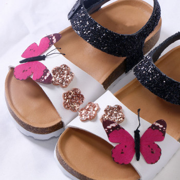 Дизайнерски маркови детски обувки Сандали за малки момичета 2020 Лято Нова мода PU кожени коркови сандали за момичета Летни детски обувки с блясък