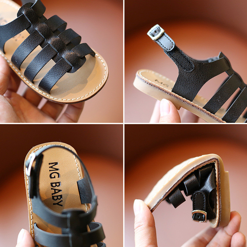 Vaikiški basutės Vasaros naujos mados mergaičių austi princesiški batai vaikiški minkštu padu neslystantys paplūdimio batai mergaitėms laisvalaikio basutės