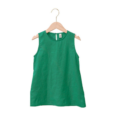 Pamut és lenvászon lányruha 2022 nyáron, új, alkalmi ujjatlan, tömör kisgyermekruha zsebekkel TZ22