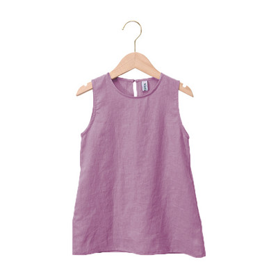 Pamut és lenvászon lányruha 2022 nyáron, új, alkalmi ujjatlan, tömör kisgyermekruha zsebekkel TZ22