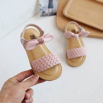 Корейска версия за малки момичета Сладки сандали с папийонка Детски бебешки летни детски рокли на принцеса Плажни обувки 1 2 3 4 5 години