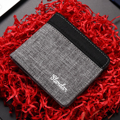 Tekstilinė moderni vyriška piniginė dviejų spalvų