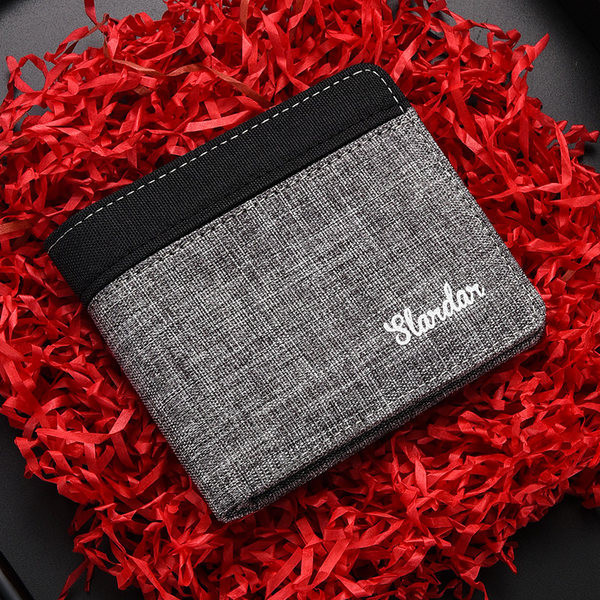 Tekstilinė moderni vyriška piniginė dviejų spalvų