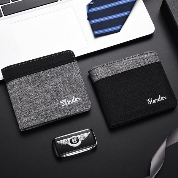 Tekstilinė moderni vyriška piniginė dviejų spalvų