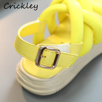 Модни сандали за момичета Pinkycolor Cross Webbing Hook Loop Плажни обувки за деца Princess Меки удобни боси детски сандали