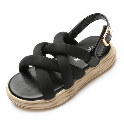 Moodsad tüdrukute sandaalid Pinkycolor Cross rihmaga konksu aasaga rannajalatsid lastele Printsess Pehmed Mugavad Paljajalu Laste Sandaalid