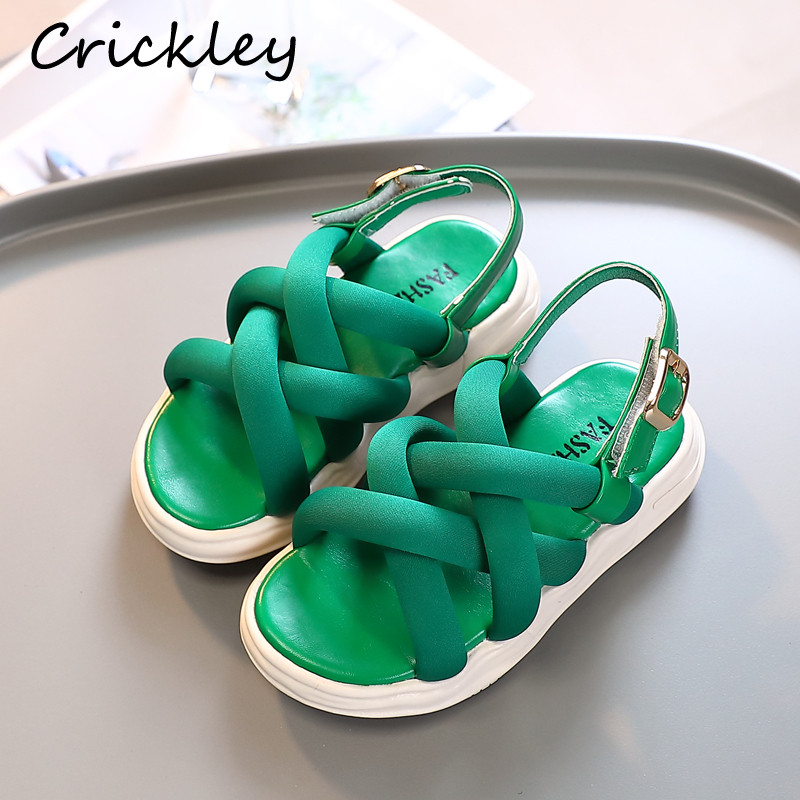 Moodsad tüdrukute sandaalid Pinkycolor Cross rihmaga konksu aasaga rannajalatsid lastele Printsess Pehmed Mugavad Paljajalu Laste Sandaalid