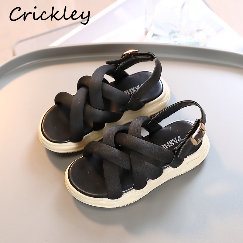 Moodsad tüdrukute sandaalid Pinkycolor Cross rihmaga konksu aasaga rannajalatsid lastele Printsess Pehmed Mugavad Paljajalu Laste Sandaalid