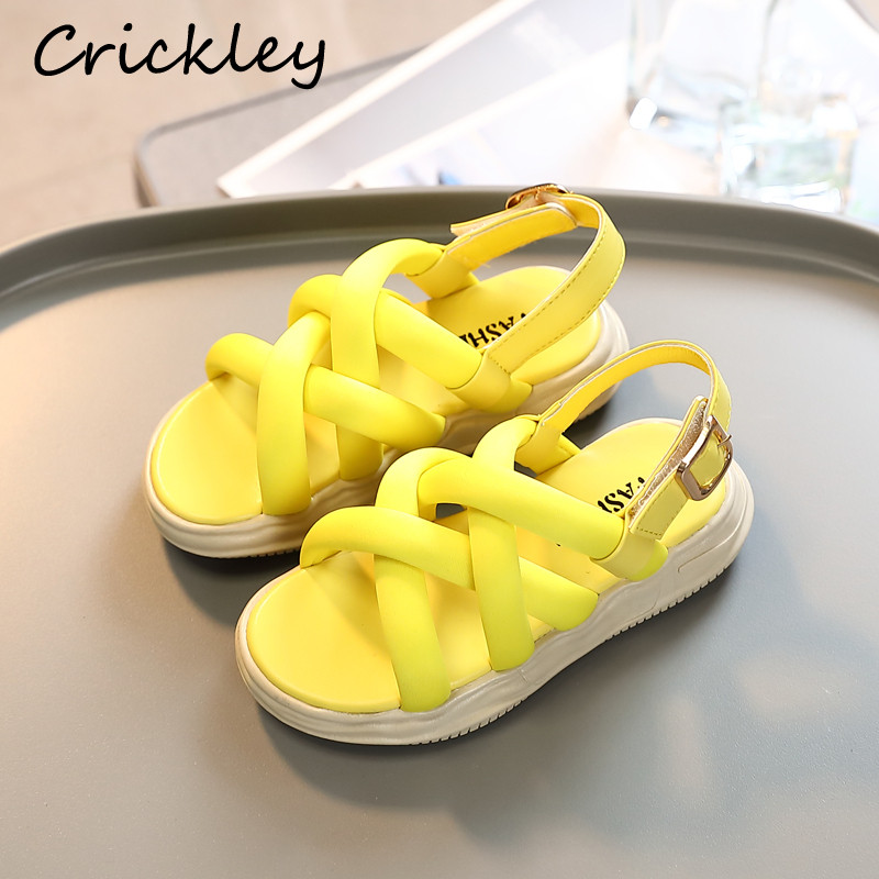 Moodsad tüdrukute sandaalid Pinkycolor Cross rihmaga konksu aasaga rannajalatsid lastele Printsess Pehmed Mugavad Paljajalu Laste Sandaalid