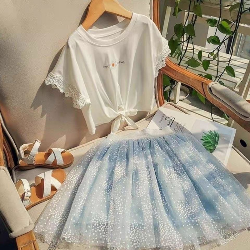 Letné dievčenské detské sukne, darček na Deň detí, módna univerzálna nafúknutá sukňa z tylu, vestido