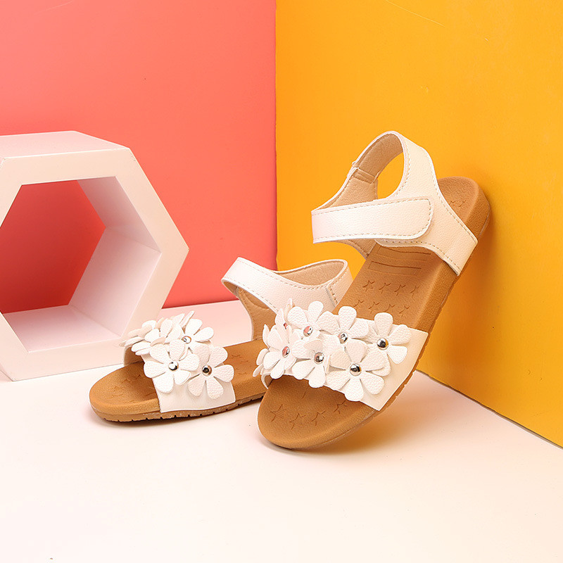 Basutės kūdikiams 1–6 metų mergaitėms princesės vasariniai batai kūdikiams su gėlėmis, minkšta apačia Neslystantys sandalai