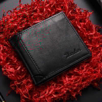 Madinga vyriška odinė piniginė su užrašais