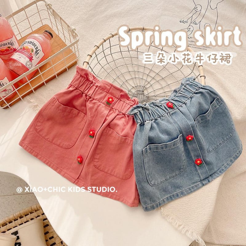 2022. aasta kevadsuvi tüdrukute vabaaja armas lilledega teksaseelik