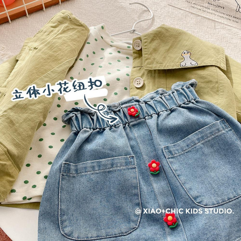 2022. aasta kevadsuvi tüdrukute vabaaja armas lilledega teksaseelik