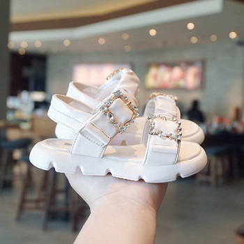 Ρωμαϊκά σανδάλια για κορίτσια 2022 Καλοκαίρι παιδικά μπεζ ρωμαϊκά παπούτσια Παιδικά μαλακά παπούτσια μόδας Σπουδαστές Επίπεδα παπούτσια παραλίας Παπούτσια με χάντρες