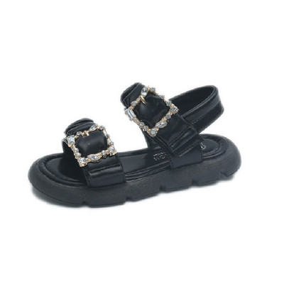 Tüdrukute rooma sandaalid 2022 suvised laste beežid rooma kingad Laste pehmed moodsad jalanõud Stundentsi lamedad rannajalatsid helmekingi