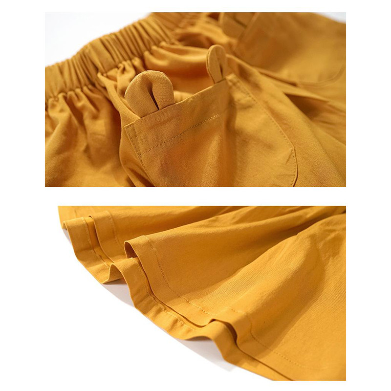 Sijonai Vaikams 2022 m. Vasaros nauji kūdikių rūbai mergaitėms Laisvalaikio triušio kišenės Medvilninis sijonas mergaitėms Mažiems vaikams Dovanos gimtadienio proga 3–8 m.