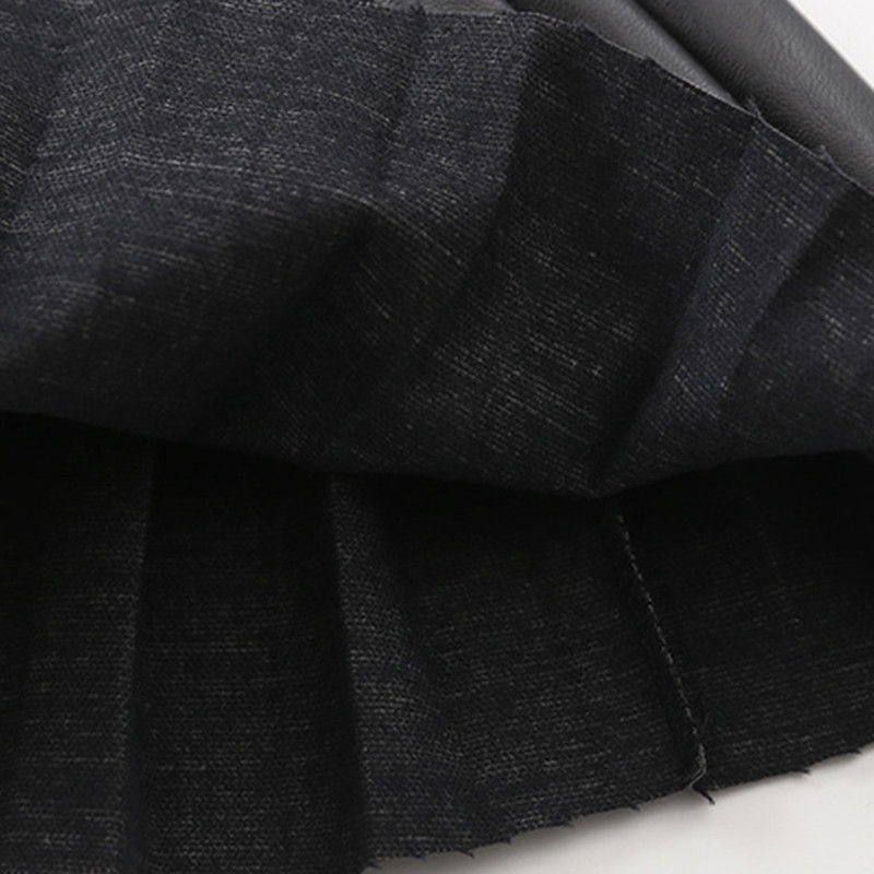 Tüdrukute seelikud Suvised vabaaja ühevärvilised PU-nahast seelikud Uus mood Lasteriided Sügislapsed plisseeritud seelikud