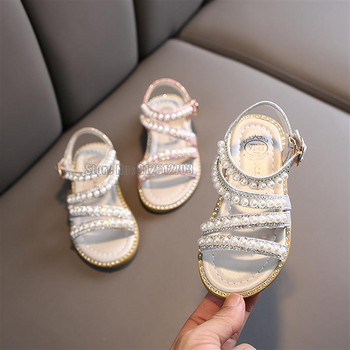 Летни детски сандали с мъниста принцеса, детски сватбени обувки за бебешки танци