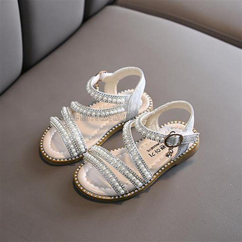 Летни детски сандали с мъниста принцеса, детски сватбени обувки за бебешки танци