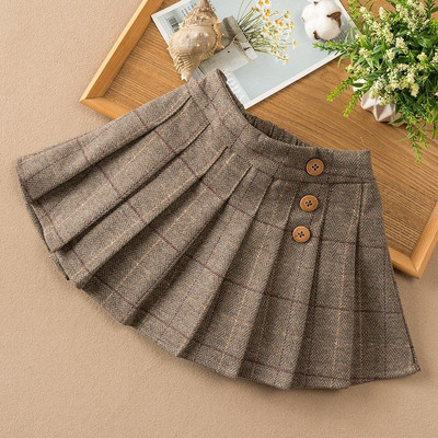 Mergaičių languoti sijonai Pavasario rudeniniai vaikams Plisuoti sijonai, apatiniai vaikams Pledai Princesės mados sijonas